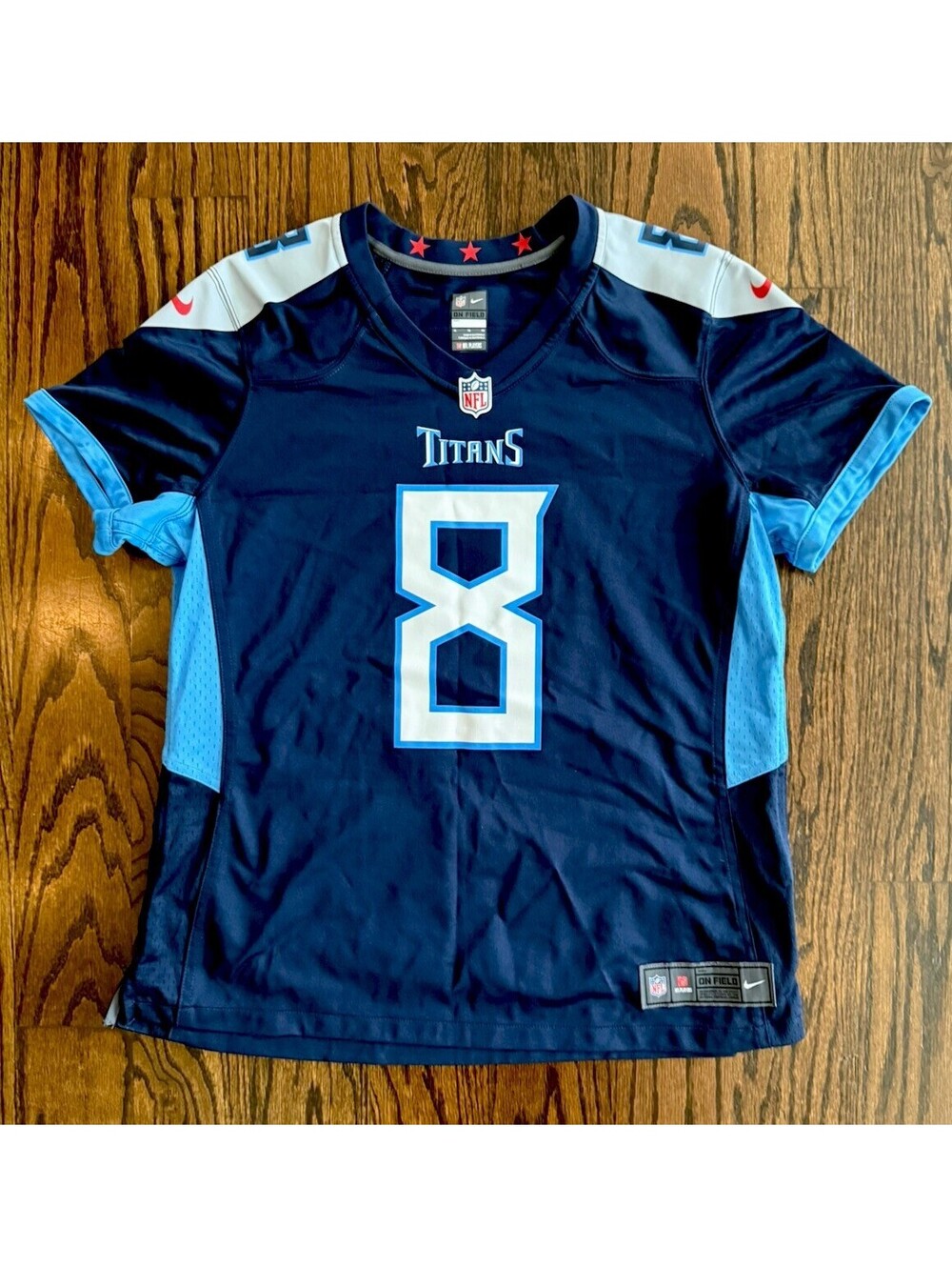Nike Marcus Mariota Tennessee Titans #8 On Field NFL Jersey Men’s XL Navy